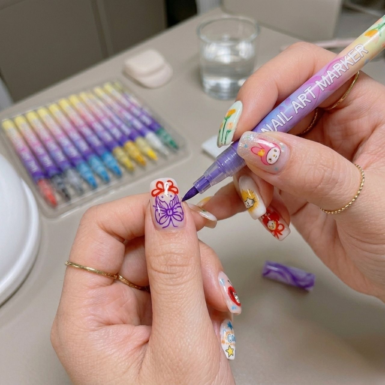 Zestaw kolorowych pisaków do malowania paznokci, ArtNails - Image 2