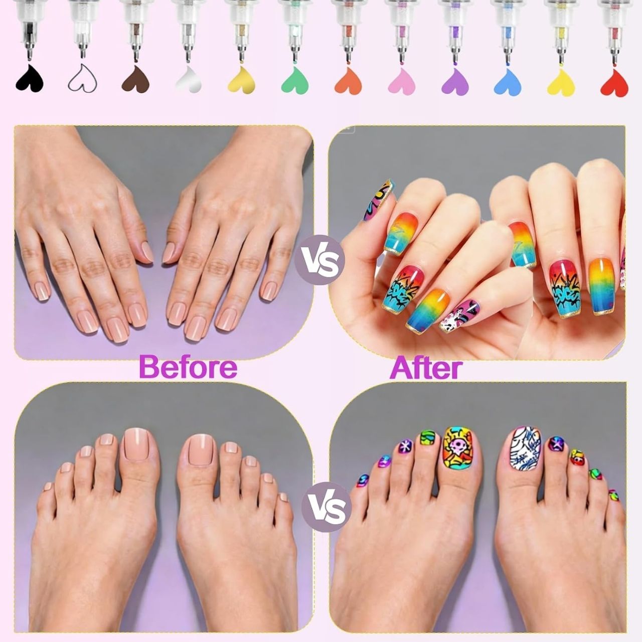 Zestaw kolorowych pisaków do malowania paznokci, ArtNails - Image 6
