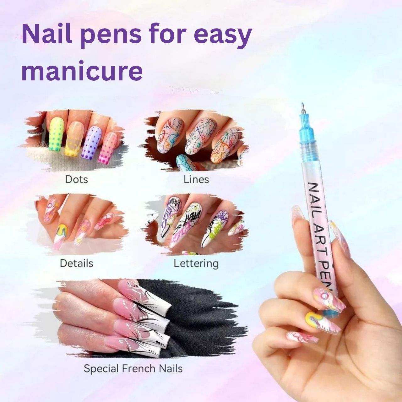 Zestaw kolorowych pisaków do malowania paznokci, ArtNails - Image 8