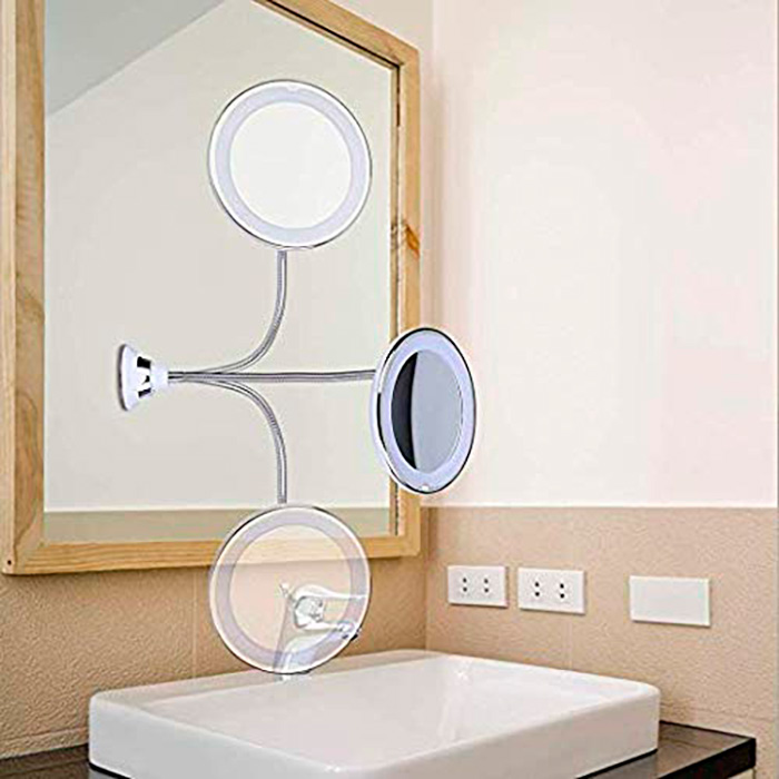 BeautyMirror, lusterko z powiększeniem, potężnym oświetleniem LED i giętkim uchwytem - Image 5