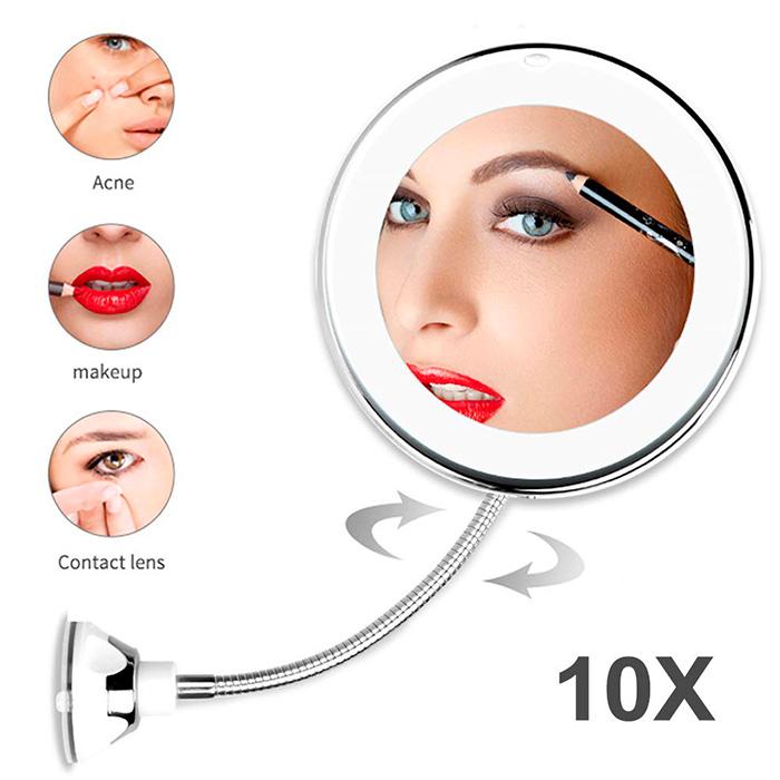 BeautyMirror, lusterko z powiększeniem, potężnym oświetleniem LED i giętkim uchwytem - Image 7