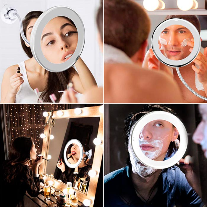 BeautyMirror, lusterko z powiększeniem, potężnym oświetleniem LED i giętkim uchwytem - Image 8