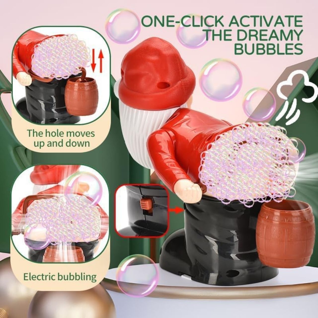 BlowSanta, zabawka do baniek mydlanych Święty Mikołaj - Image 3