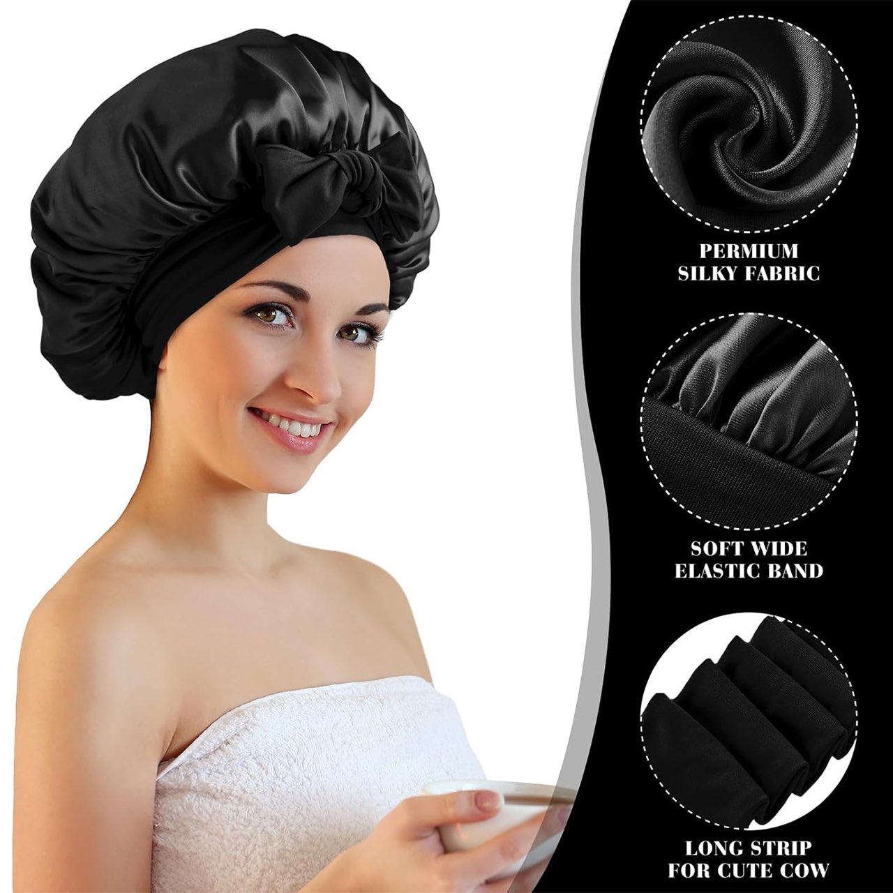 Bonnet, satynowa czapka do spania na włosy - Image 4