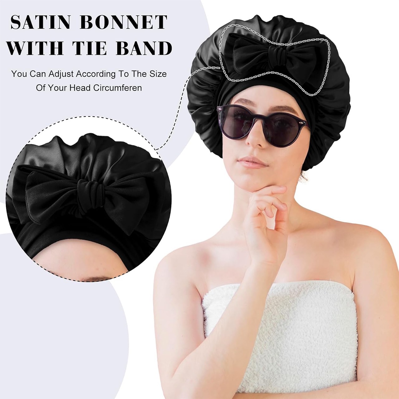 Bonnet, satynowa czapka do spania na włosy - Image 6