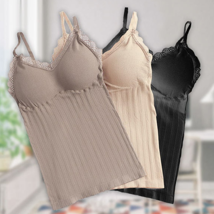 ComfortTop, 1 + 1 GRATIS Komplet koszulek z wyściełanymi paskami w kolorze czarnym i beżowym - Image 2