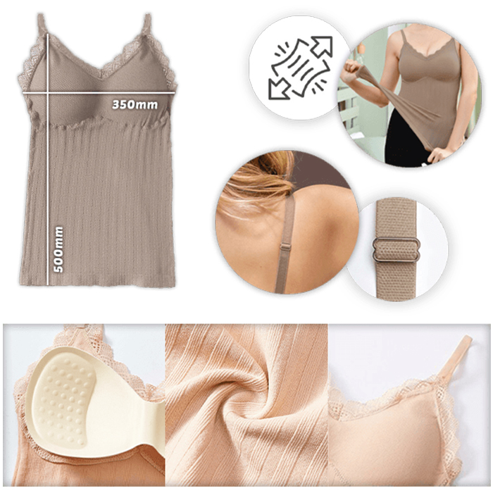 ComfortTop, 1 + 1 GRATIS Komplet koszulek z wyściełanymi paskami w kolorze czarnym i beżowym - Image 7