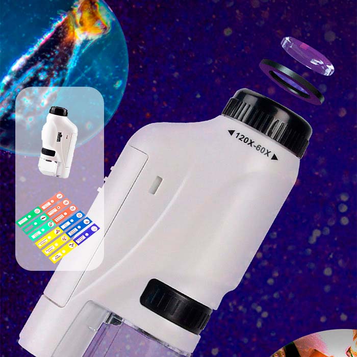 DiscoverBundle, przenośny mikroskop dla dzieci + zestaw 12 szkiełek obserwacyjnych - Image 5