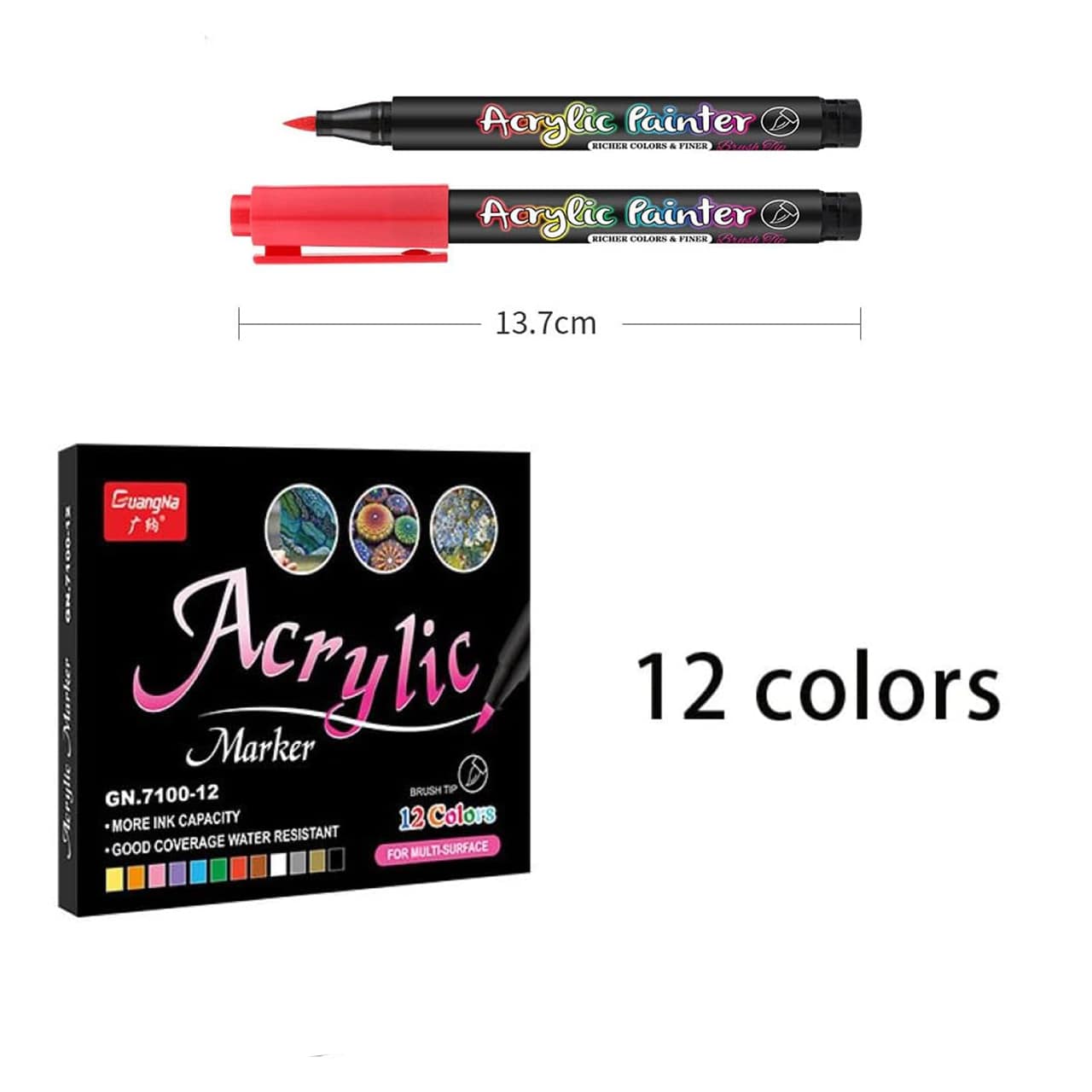 DiyAcrylic, kreatywny zestaw z markerami akrylowymi, kamieniami i drewnem - Image 8