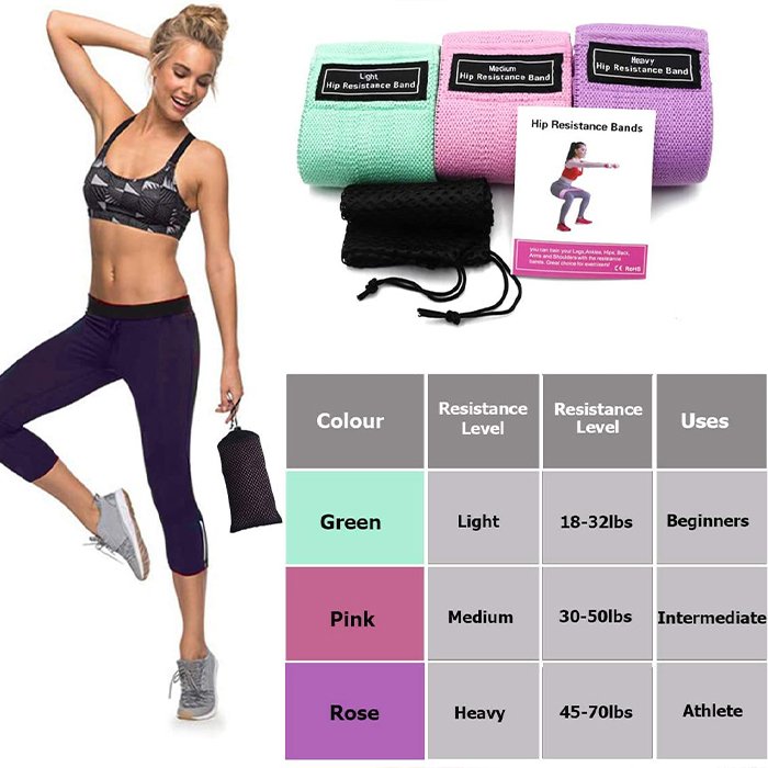 ExerciseBands, 3-częściowy zestaw elastycznych taśm do ćwiczeń - Image 8