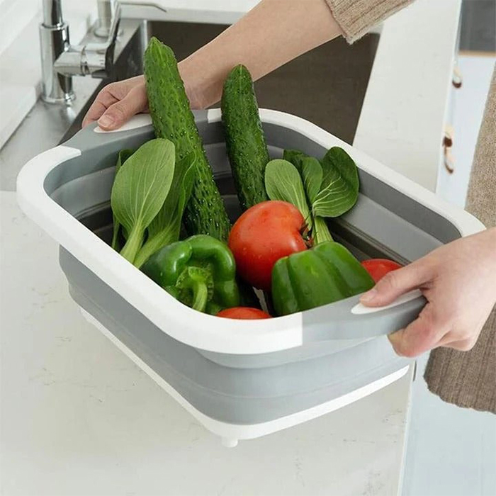 FoldableStrainer wielofunkcyjne sitko, pojemnik do przechowywania i deska do krojenia w jednym - Image 2