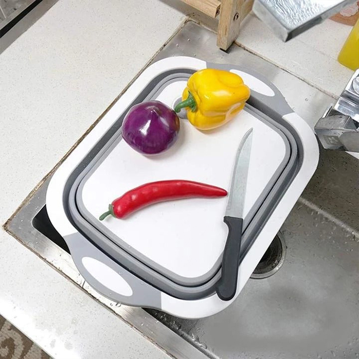 FoldableStrainer wielofunkcyjne sitko, pojemnik do przechowywania i deska do krojenia w jednym - Image 4