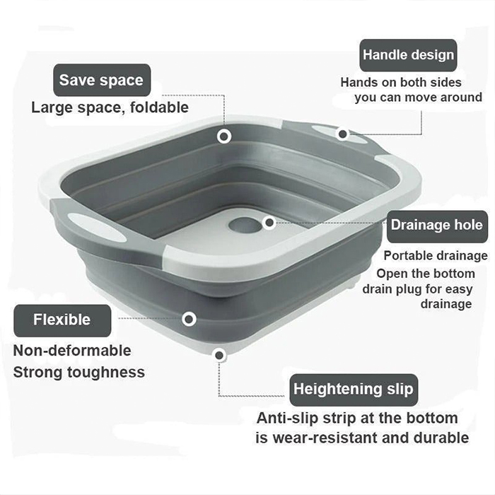 FoldableStrainer wielofunkcyjne sitko, pojemnik do przechowywania i deska do krojenia w jednym - Image 8