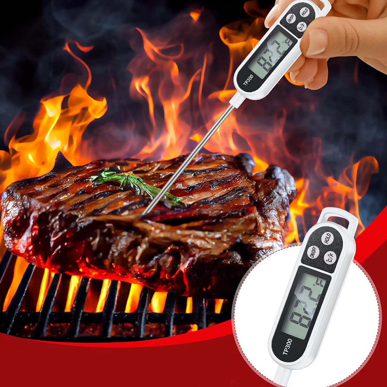 FoodMeter, elektroniczny cyfrowy termometr do pomiaru temperatury żywności i cieczy - Image 3