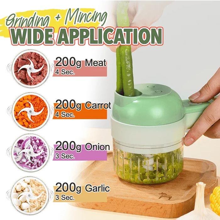 FoodProcessor, 5-częściowy zestaw kuchenny do siekania, krojenia, obierania i czyszczenia - Image 6