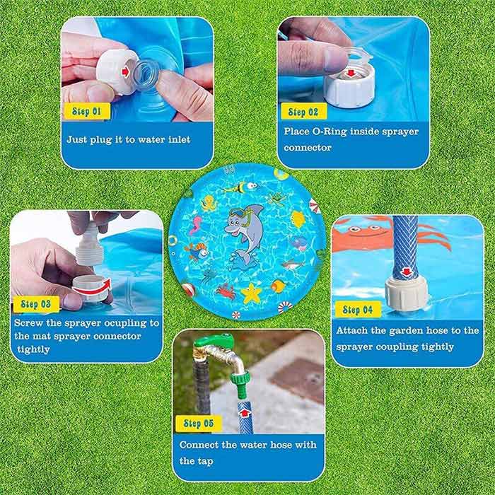 FunPool, dmuchany basen z fontanną odpowiedni dla dzieci i zwierząt - Image 11