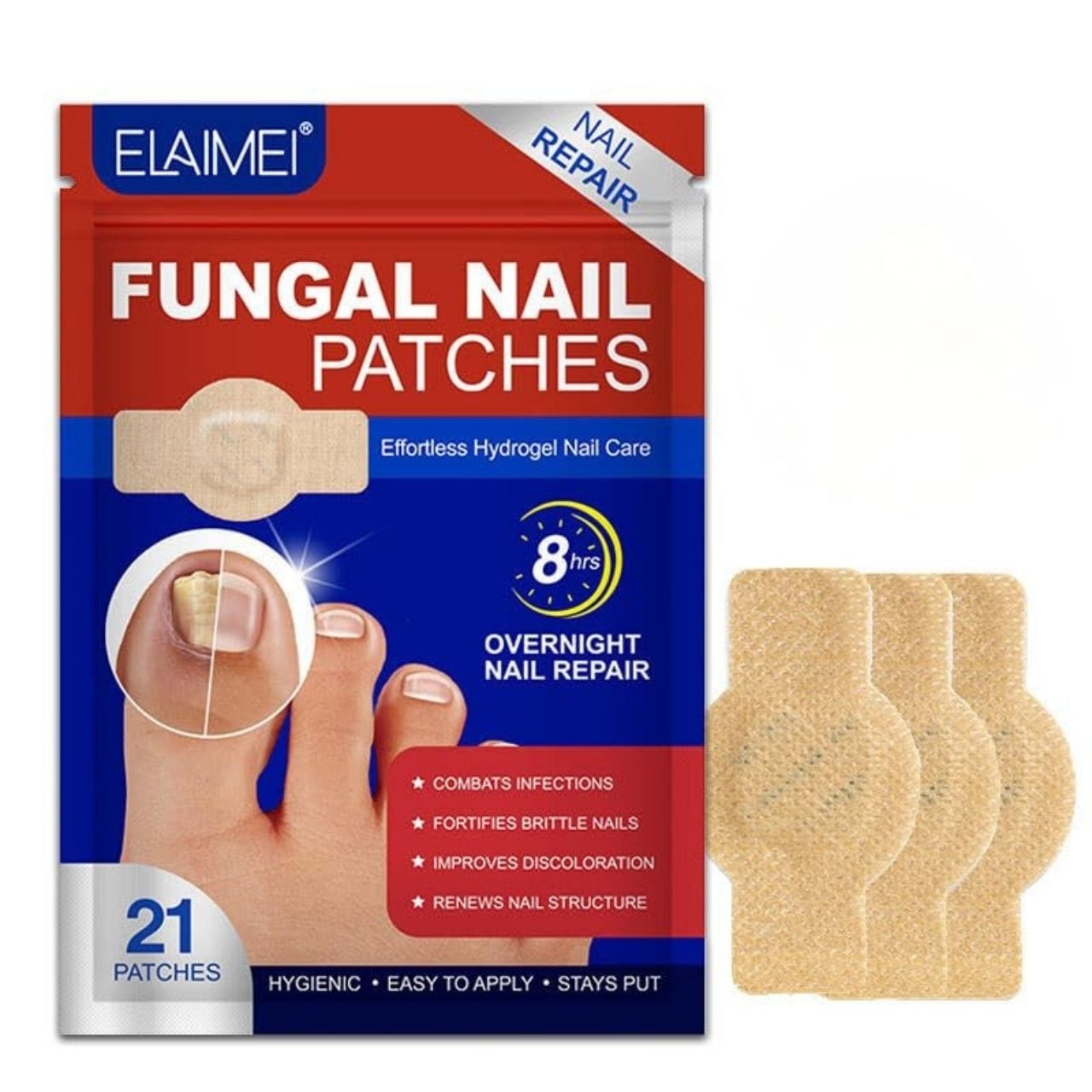 FungalPatches, regeneracyjne plastry do pielęgnacji uszkodzonych paznokci (21 szt.) - Image 2