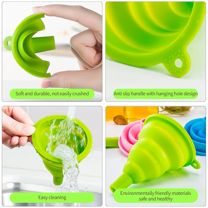 Funnel, składany silikonowy lejek do rozlewania płynów i innych produktów spożywczych - Image 6