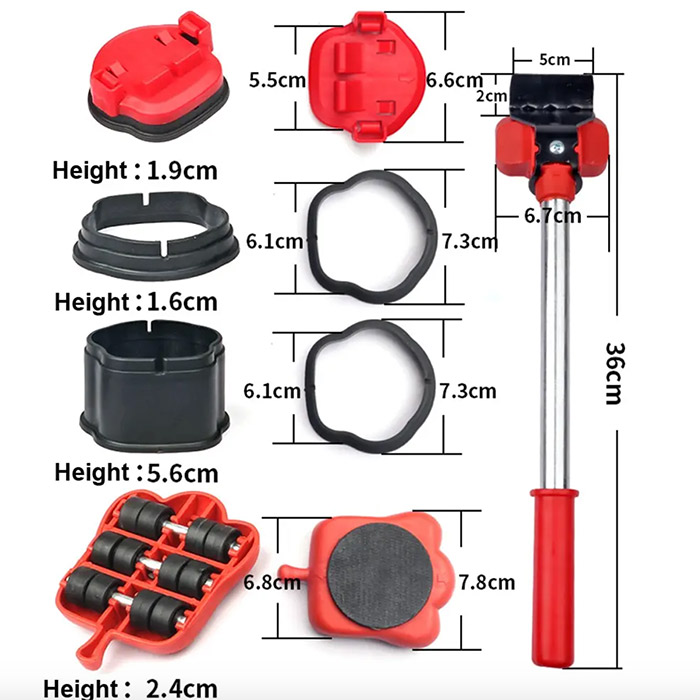 FurnitureMover, 15-elementowy zestaw do przenoszenia mebli - Image 2