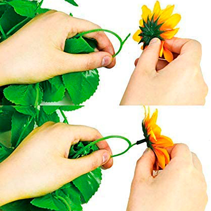 GarlandSunflower, sztuczna girlanda słonecznikowa o naturalnym wyglądzie (2 sztuki) - Image 3