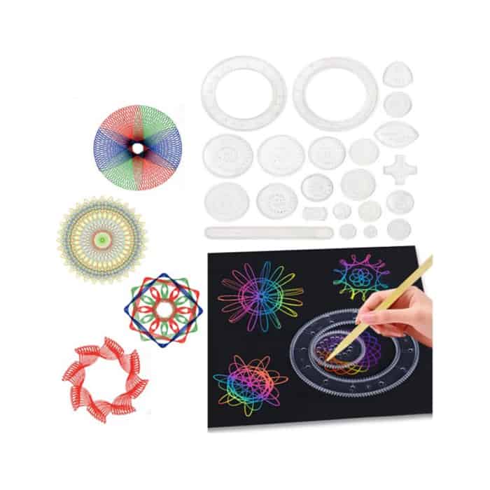 GeoArtKit, 27-częściowy zestaw rysunków z geometrycznymi spirografami - Image 2