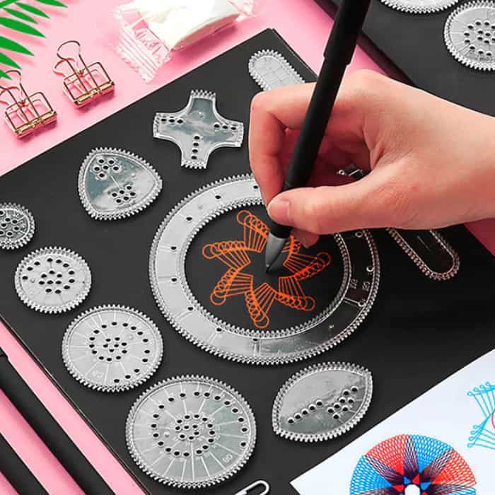 GeoArtKit, 27-częściowy zestaw rysunków z geometrycznymi spirografami - Image 3