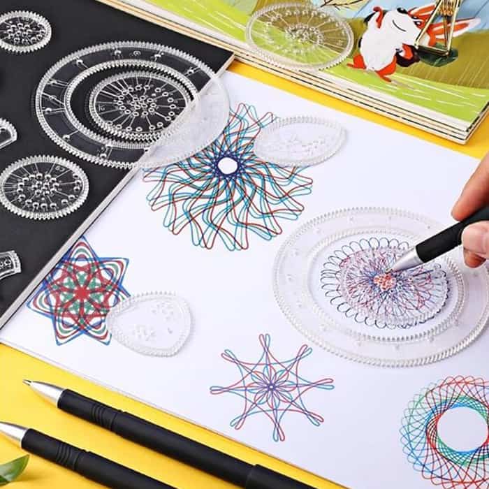 GeoArtKit, 27-częściowy zestaw rysunków z geometrycznymi spirografami - Image 4