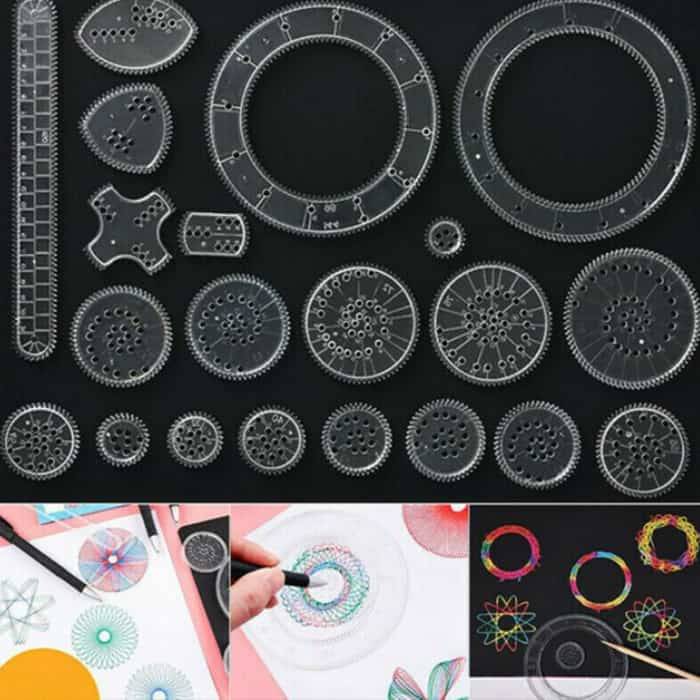 GeoArtKit, 27-częściowy zestaw rysunków z geometrycznymi spirografami - Image 10