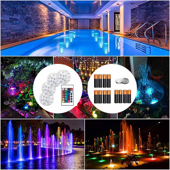 GlowBundle, 4 wodoodporne światła LED + zestaw baterii - Image 2