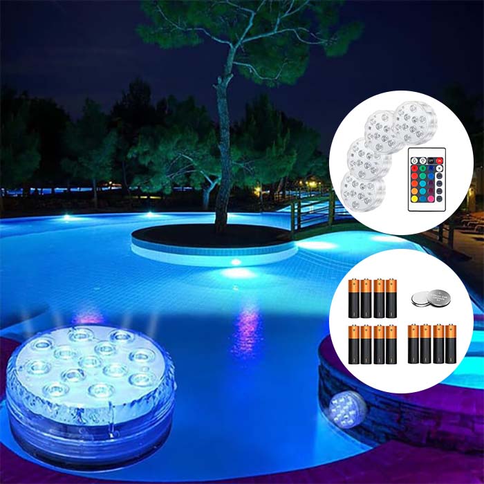 GlowBundle, 4 wodoodporne światła LED + zestaw baterii - Image 3