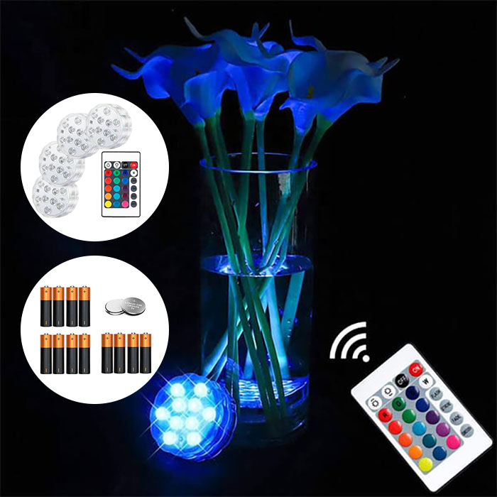 GlowBundle, 4 wodoodporne światła LED + zestaw baterii - Image 4