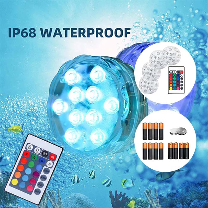 GlowBundle, 4 wodoodporne światła LED + zestaw baterii - Image 6