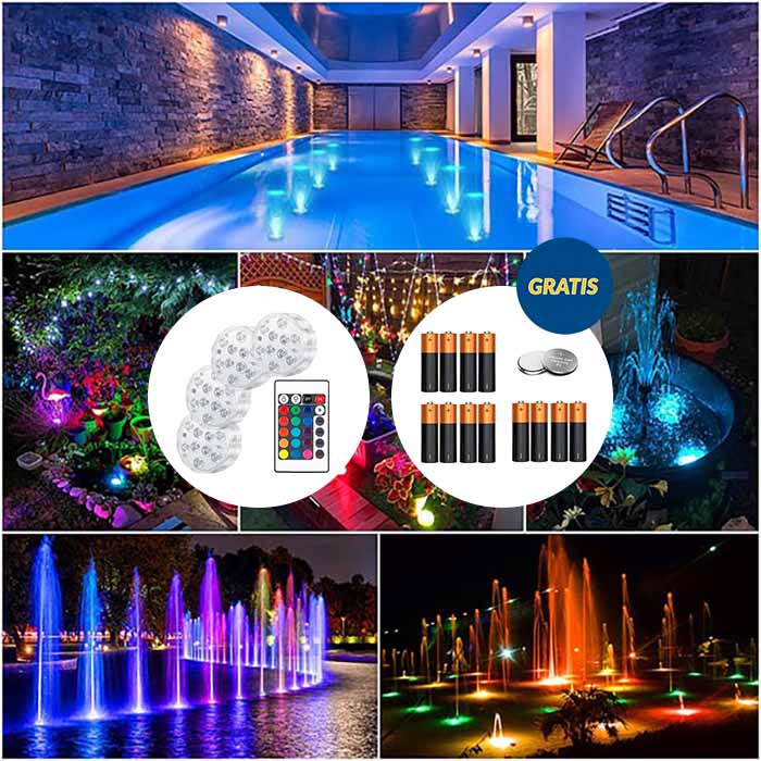 GlowBundle, 4 wodoodporne światła LED + zestaw baterii - Image 7