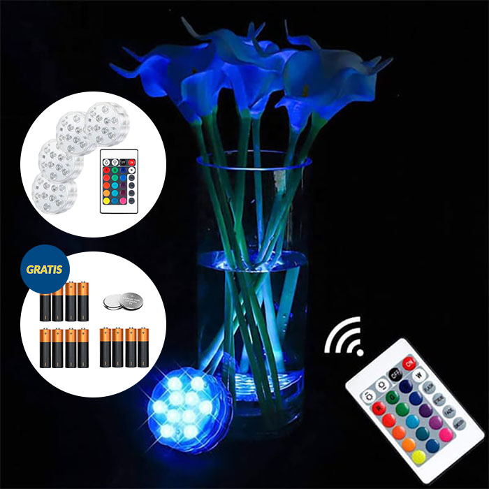 GlowBundle, 4 wodoodporne światła LED + zestaw baterii - Image 9