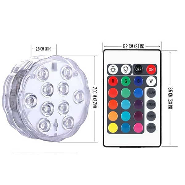 GlowWaterLights, 4 wodoodporne lampki LED z pilotem - Image 10