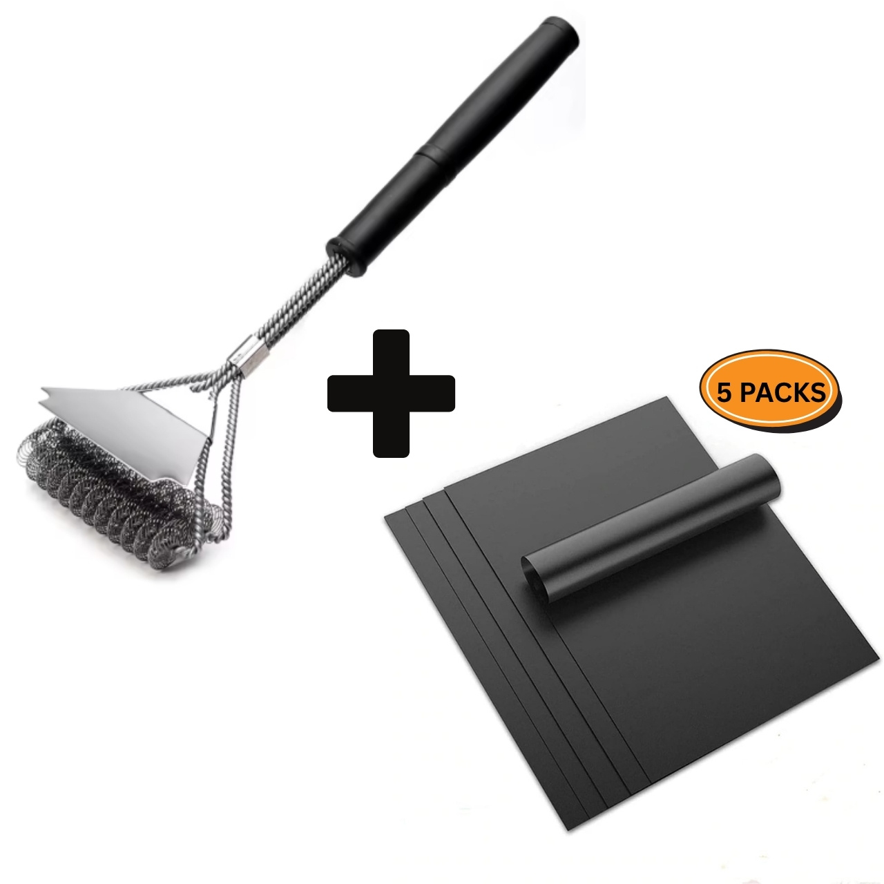 GrillBundle, zestaw mat do grilla (5 sztuk) i szczotka do czyszczenia grilla - Image 4