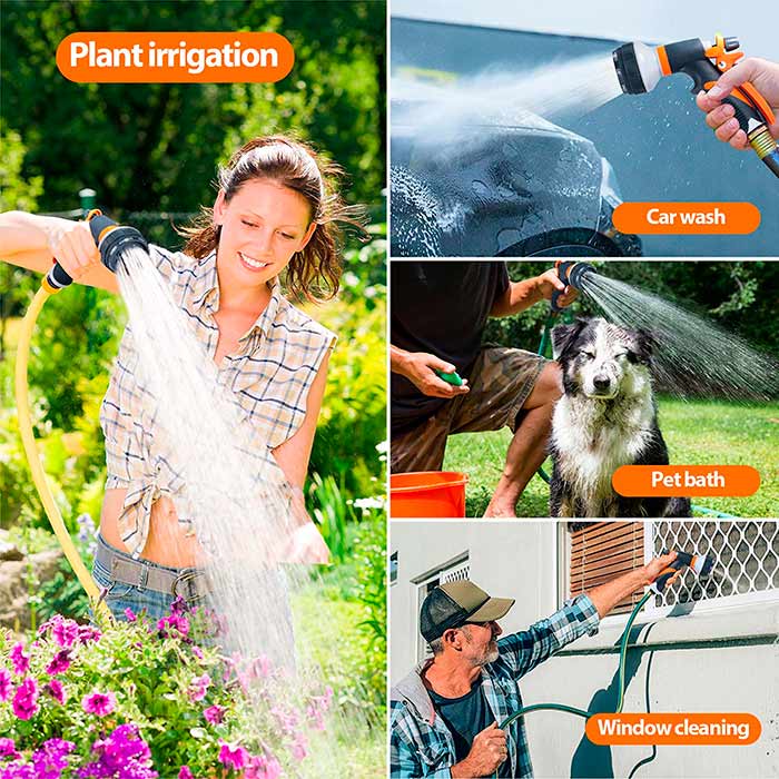 HoseSpray, zestaw z dyszą do węża ogrodowego, złączką do węża i pistoletem do podlewania - Image 6