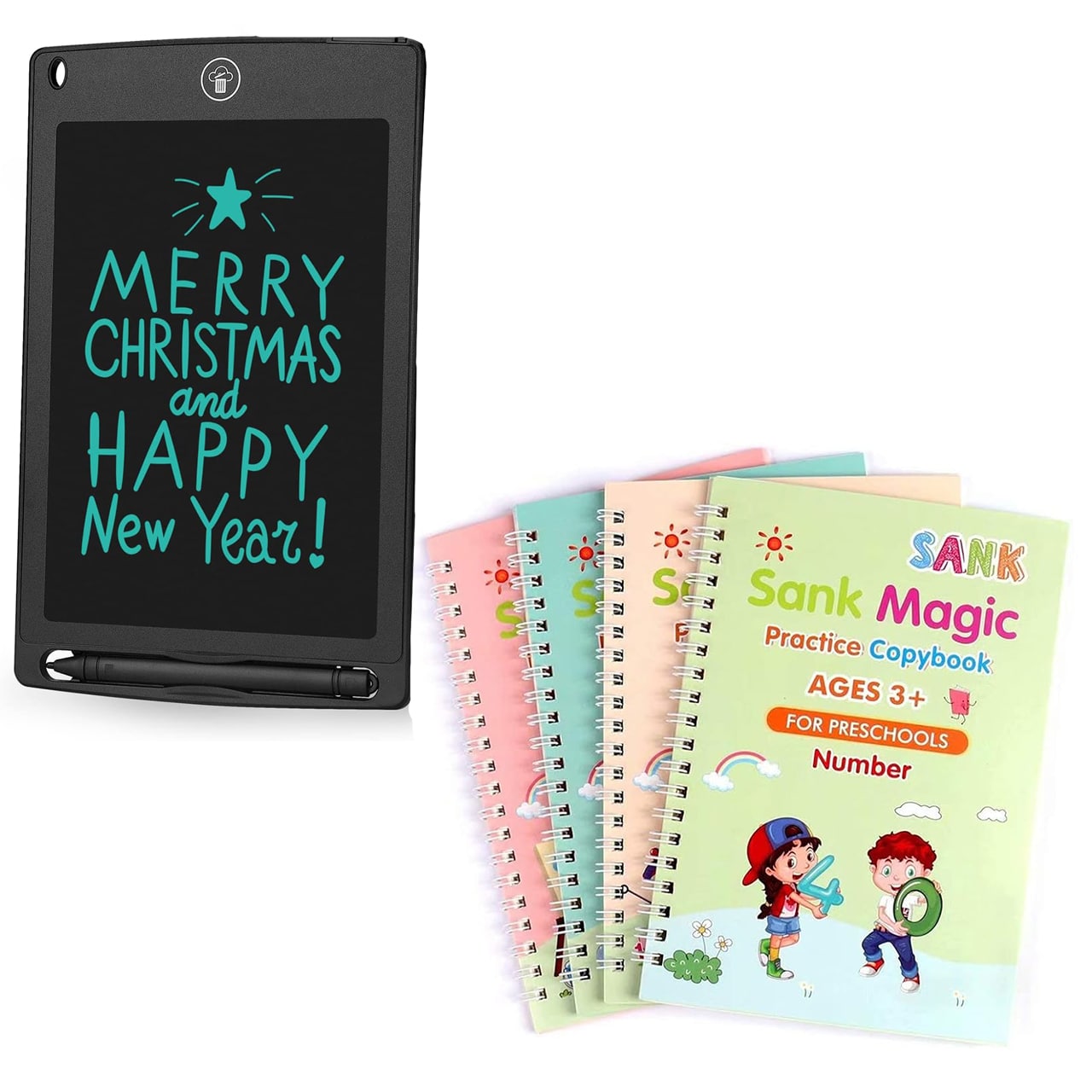 KidsBundle, tablet graficzny LED i 4 magiczne zeszyty ćwiczeń do nauki pisania i rysowania - Image 2