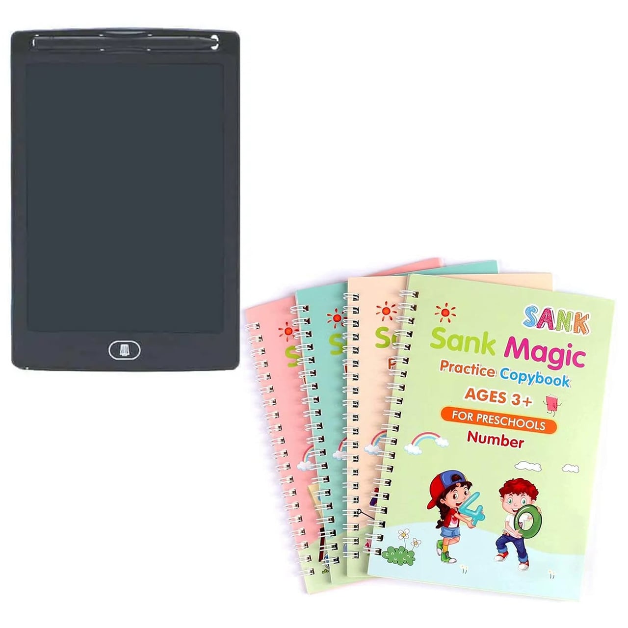 KidsBundle, tablet graficzny LED i 4 magiczne zeszyty ćwiczeń do nauki pisania i rysowania - Image 3