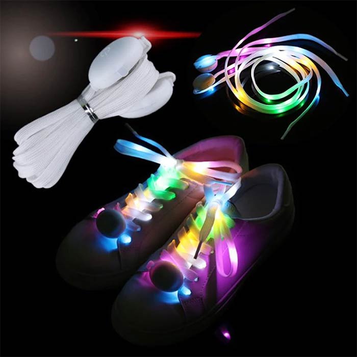 LedLaces, świecące sznurówki - białe z kolorowymi światłami ledowymi - Image 7