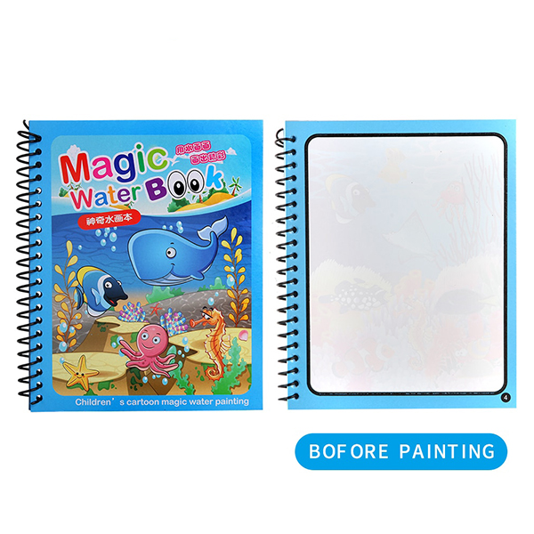 MagicWaterBook, zestaw 3 magicznych kolorowanek z wodnymi pisakami do tworzenia bez bałaganu - Image 10