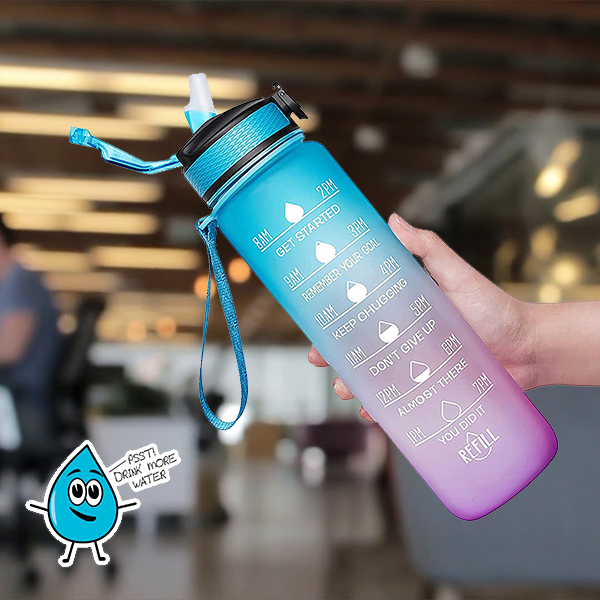 MotivationalBottle, butelka na wodę z motywacyjnymi cytatami i znacznikami czasu (1000 ml) - Image 7