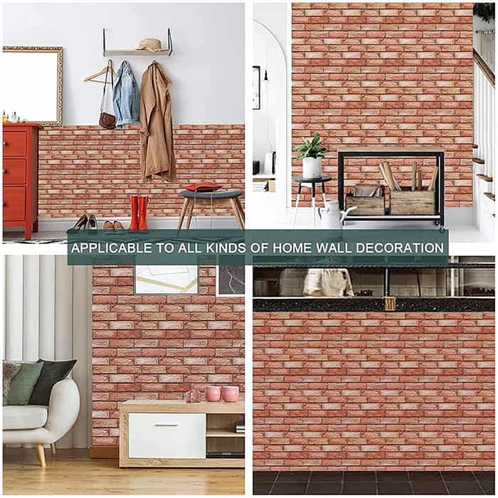 NewYorkWall, trójwymiarowe naklejki ścienne z efektem pomarańczowej cegły (10 szt.) - Image 7