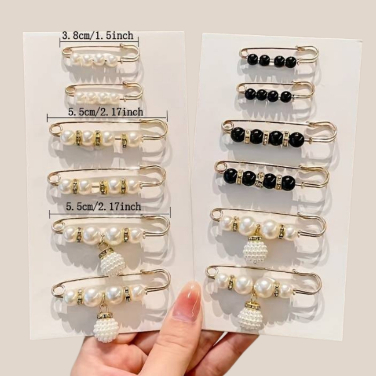 Pearls, eleganckie klamry do paska (12 sztuk) - Image 3