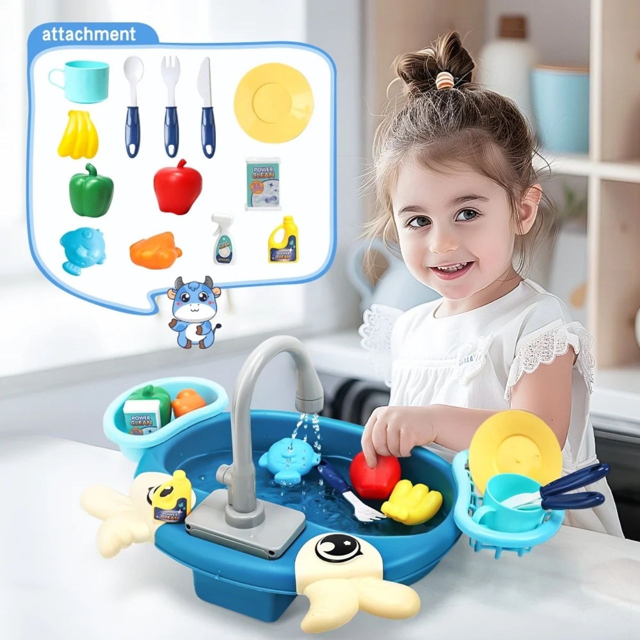PlaySink, dziecięcy zestaw kuchenny z umywalką - Image 4