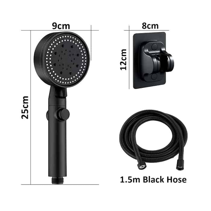 PressureShower, ramię prysznicowe z 5 trybami prysznicowymi (głowica, wąż i uchwyt) - Image 4