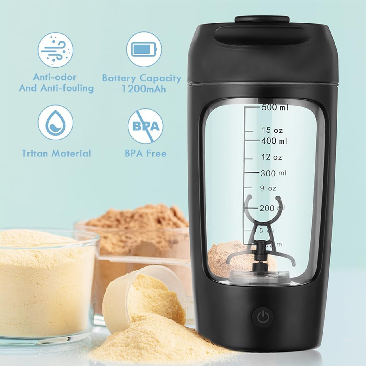 ProteinShaker, elektryczny shaker z pojemnikiem, który jest również butelką - Image 4