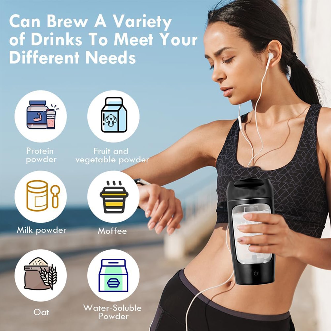 ProteinShaker, elektryczny shaker z pojemnikiem, który jest również butelką - Image 5