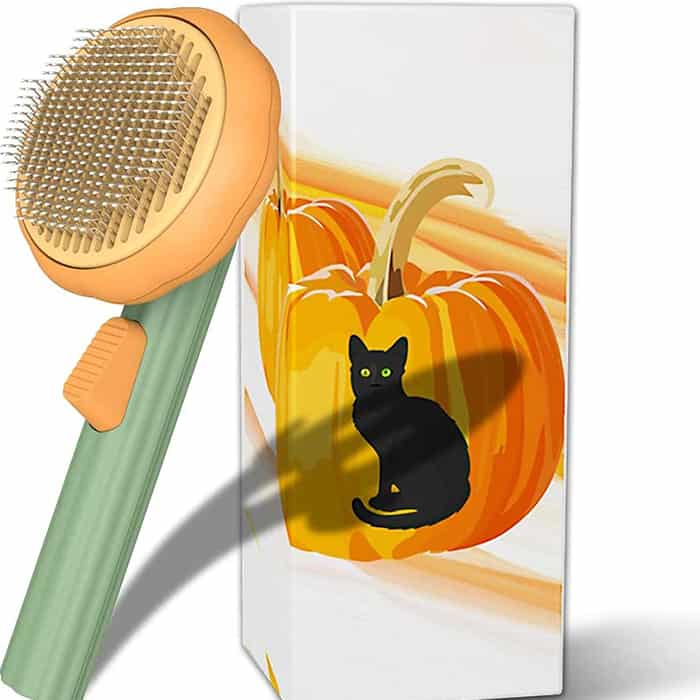 PumpkinComb, szczotka dla zwierząt domowych z przyciskiem ułatwiającym czyszczenie - Image 9