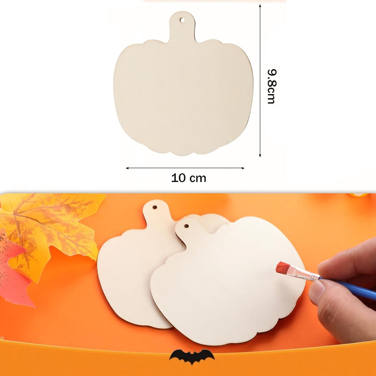 Pumpkins, drewniane płytki w kształcie dyni do stworzenia własnych (10 sztuk) - Image 7